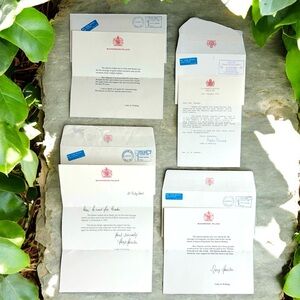 Royal Letters & Envelopes 4-total Queen Elizabeth Lady-in-Waiting Signed 2001-03